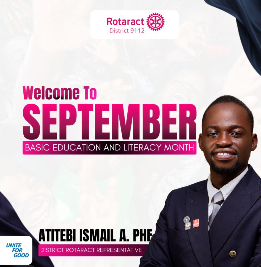 THE DISTRICT ROTARACT REPRESENTATIVE’S SEPTEMBER ADDRESS